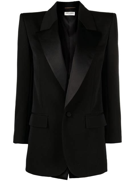 ysl blazer damen revers velvet gekreuzt|saint laurent wool blazer.